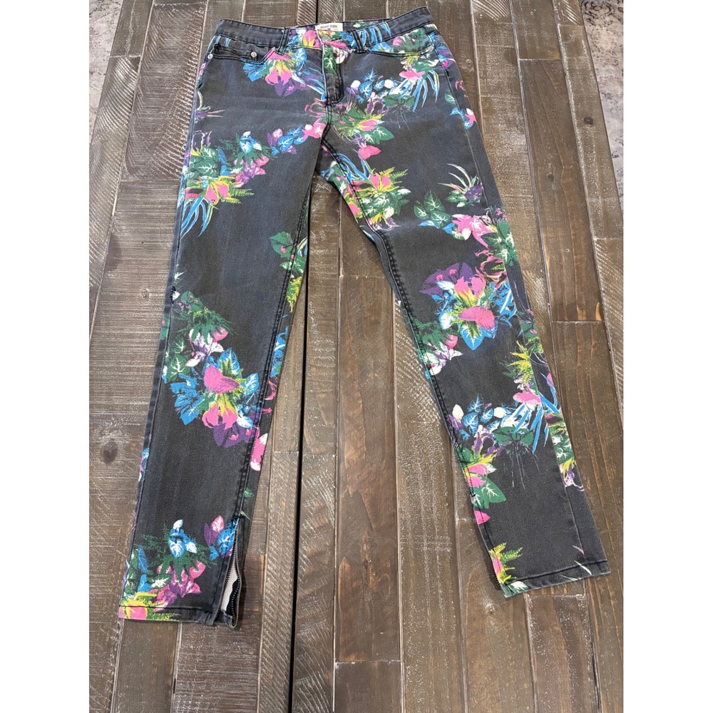 Insight Denim Python Mid Rise Super Slim Floral P… - image 2
